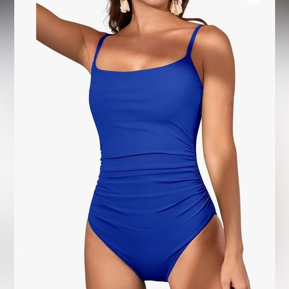 Women's One Piece Swimsuit Tummy Control Ruched Bathing Suit 1 Piece Swimwear